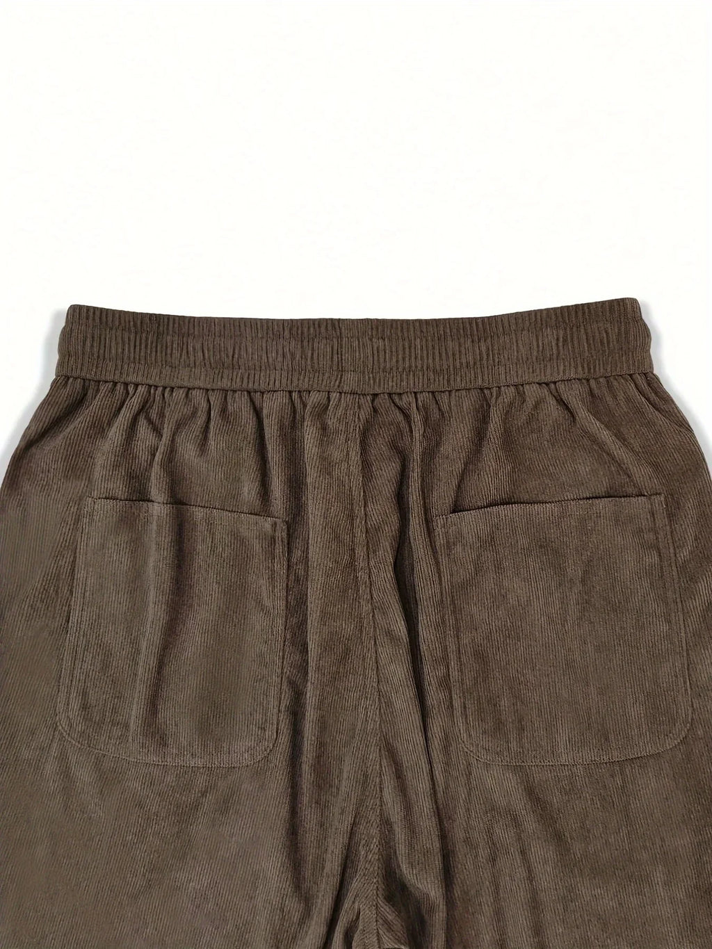 Men’s Corduroy Loose Fit Pants – Elastic Waist Drawstring Casual Trousers