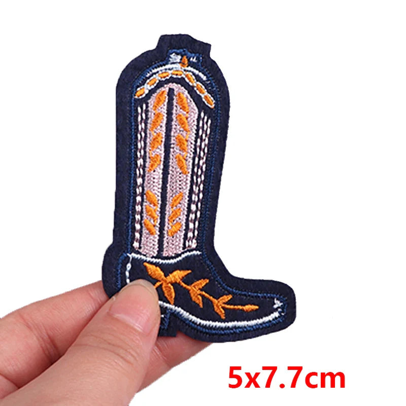 Cowgirl Boot Embroidered Patch Cowgirl Boot Embroidered Patch.
