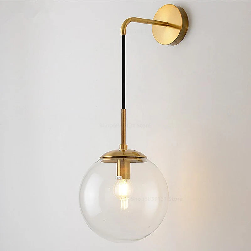 Light My House Sizzle Mid-Century Glass Globe Wall Light – 3 Colors