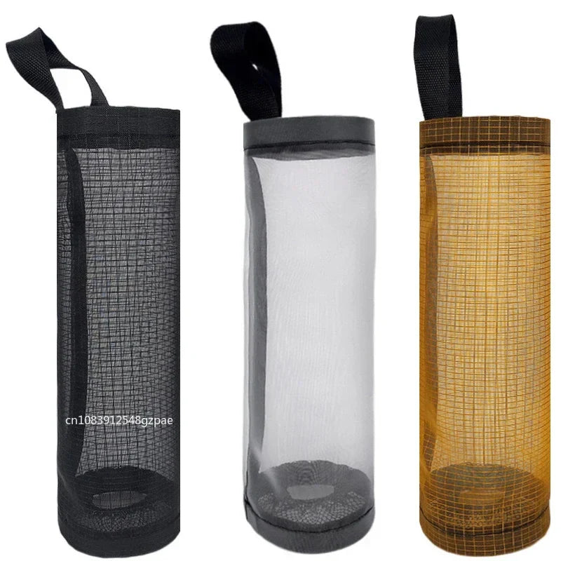 Hanging Plastic Bag Dispenser, Wall-Mounted Kitchen Storage Organizer