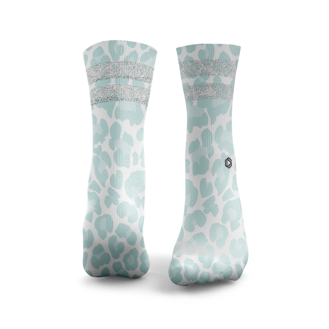 Leopard Print Glitter Socks