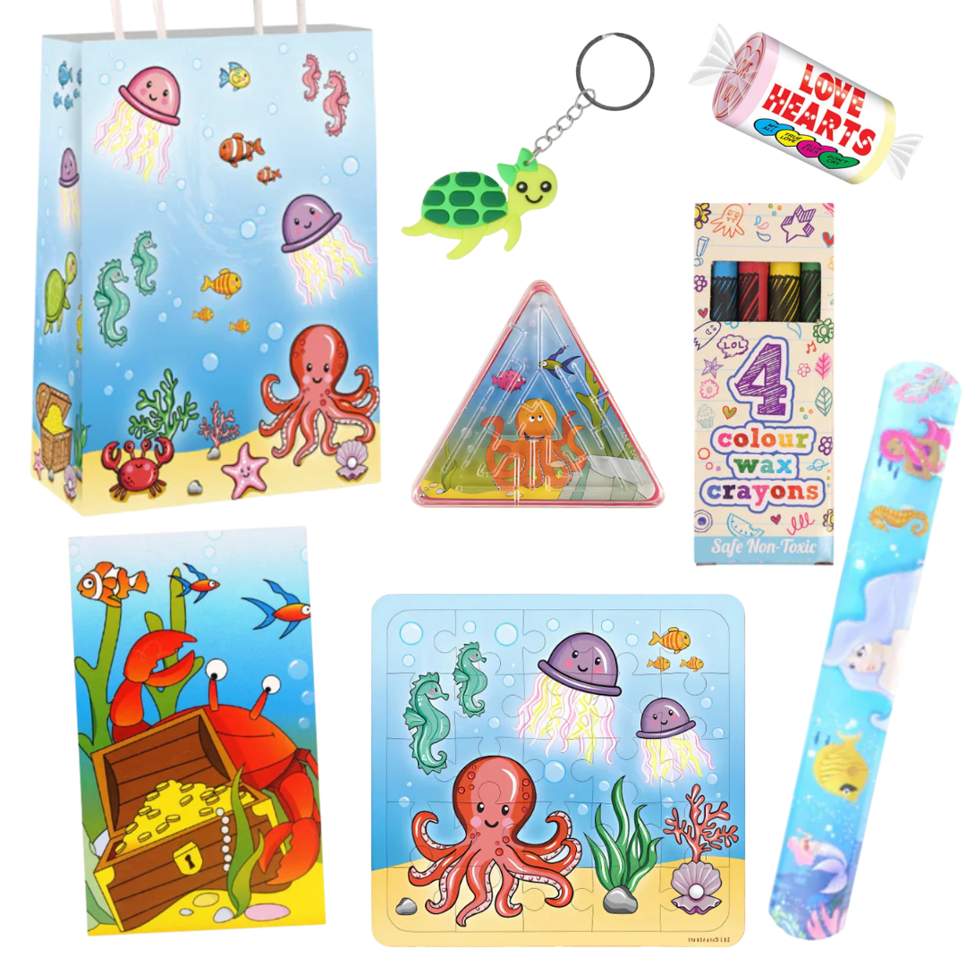 PoundFun Sealife Pre-Filled Party Bags | 8-Piece Kids Party Favors