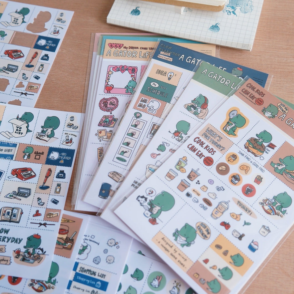 Daily Plan Planner Stickers | A Gator Life A6 Journaling Sheet