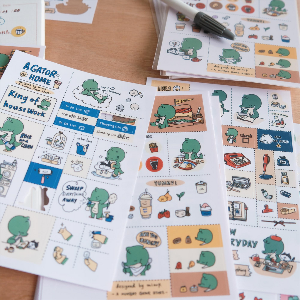 Daily Plan Planner Stickers | A Gator Life A6 Journaling Sheet