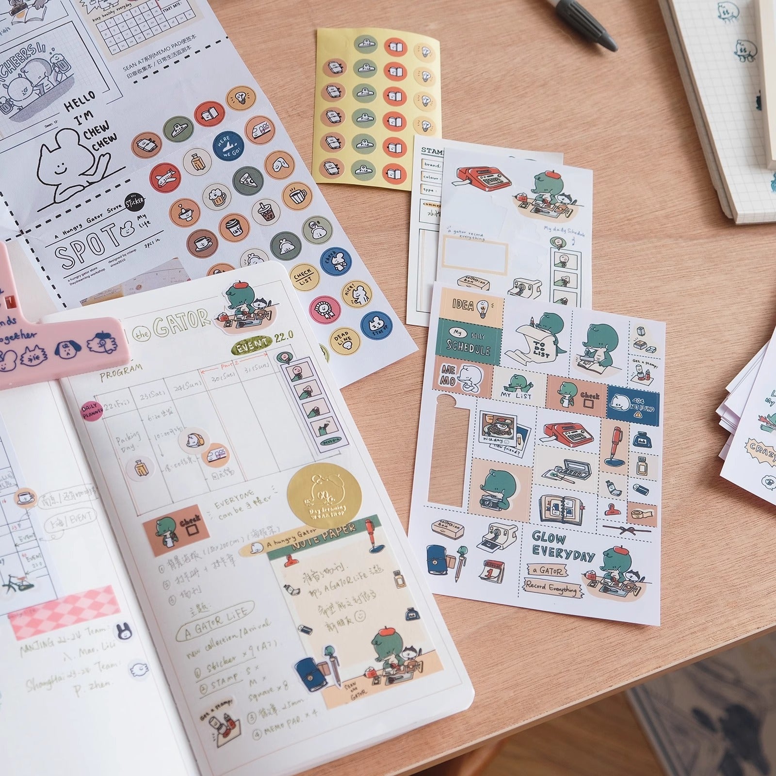 Daily Plan Planner Stickers | A Gator Life A6 Journaling Sheet
