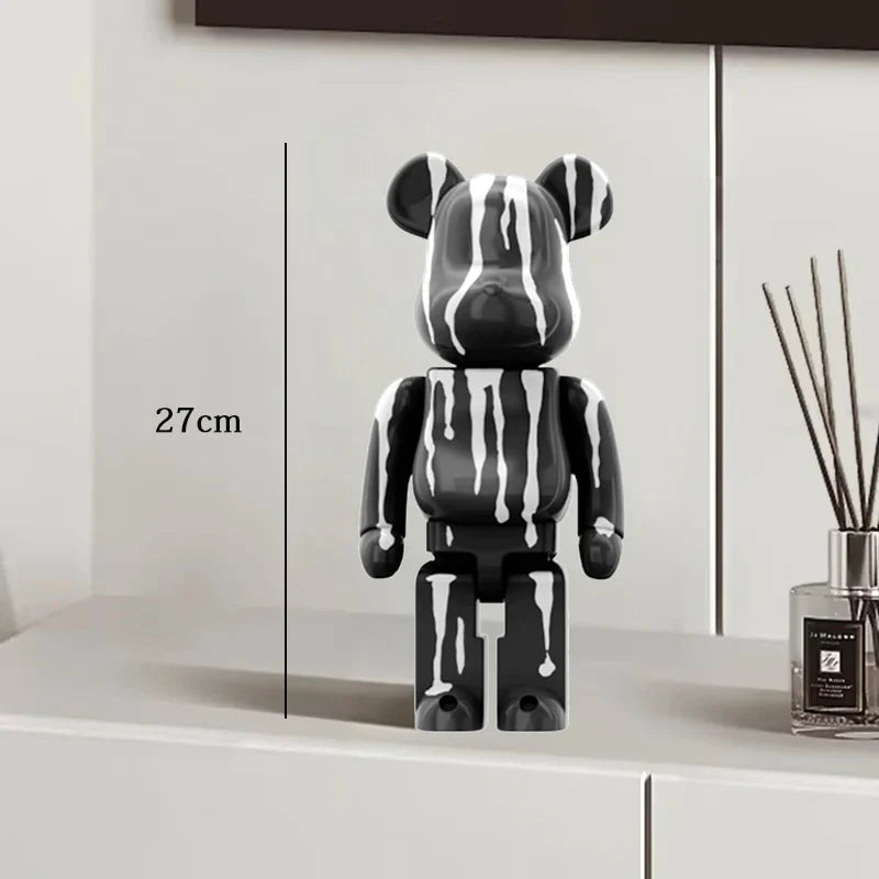 Graffiti Bear Resin Statue Decor | Modern Colourful Bear Ornament 27cm