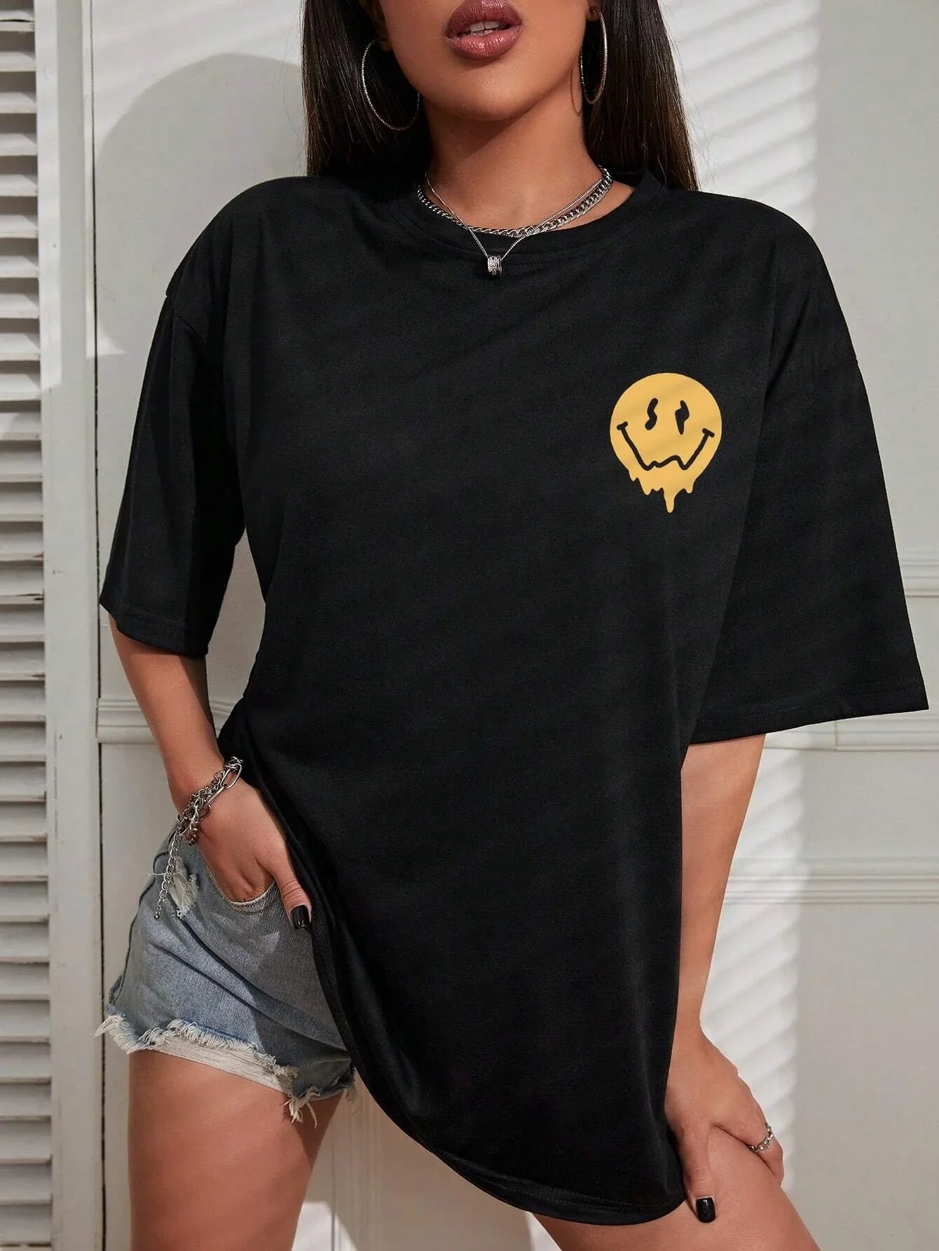 Do What Makes You Happy Oversized T-Shirt, Red Cotton Streetwear Tee