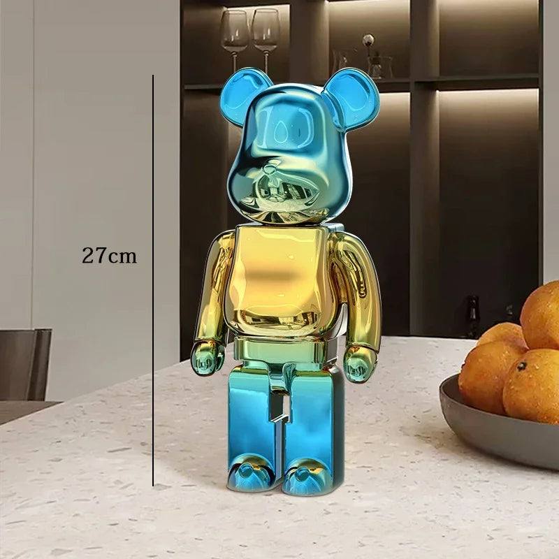 Graffiti Bear Resin Statue Decor | Modern Colourful Bear Ornament 27cm