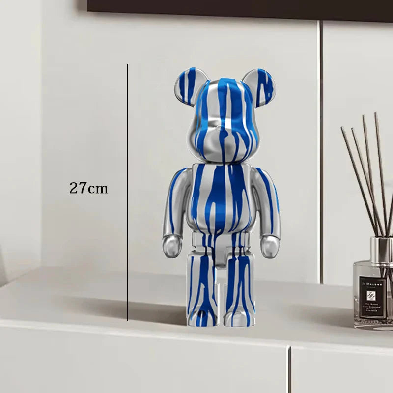 Graffiti Bear Resin Statue Decor | Modern Colourful Bear Ornament 27cm