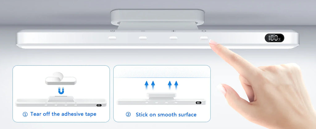 Rechargeable LED Mirror & Cabinet Light Bar – 3 Color, Dimmable, Magnetic, Remote Control
