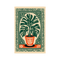 Bohemian Monstera Botanical Art Print – Vintage Tropical Wall Poster