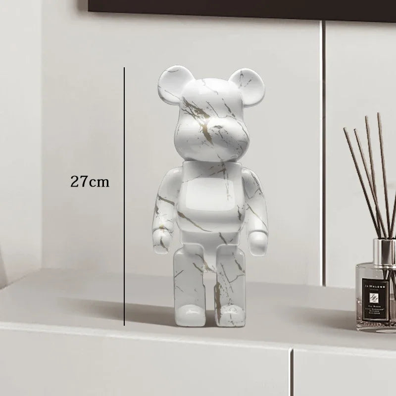 Graffiti Bear Resin Statue Decor | Modern Colourful Bear Ornament 27cm