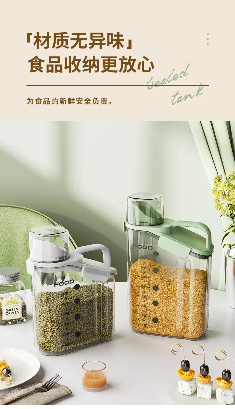 Airtight Food Storage Container – Moisture-Proof Kitchen Jar for Grains, Snacks & Pet Food – Transparent BPA-Free Dispenser (1600ml–2800ml)