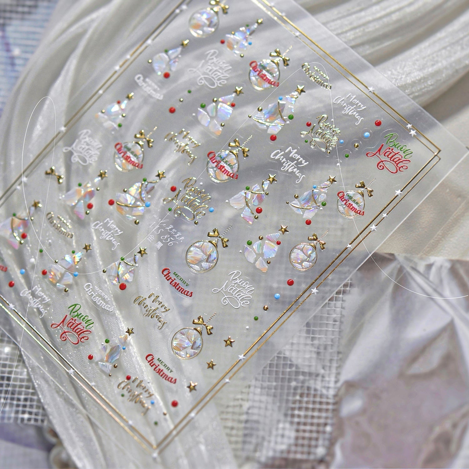 LuLuFun Studio Shell Christmas Tree Nail Deco Stickers - 1 Sheet