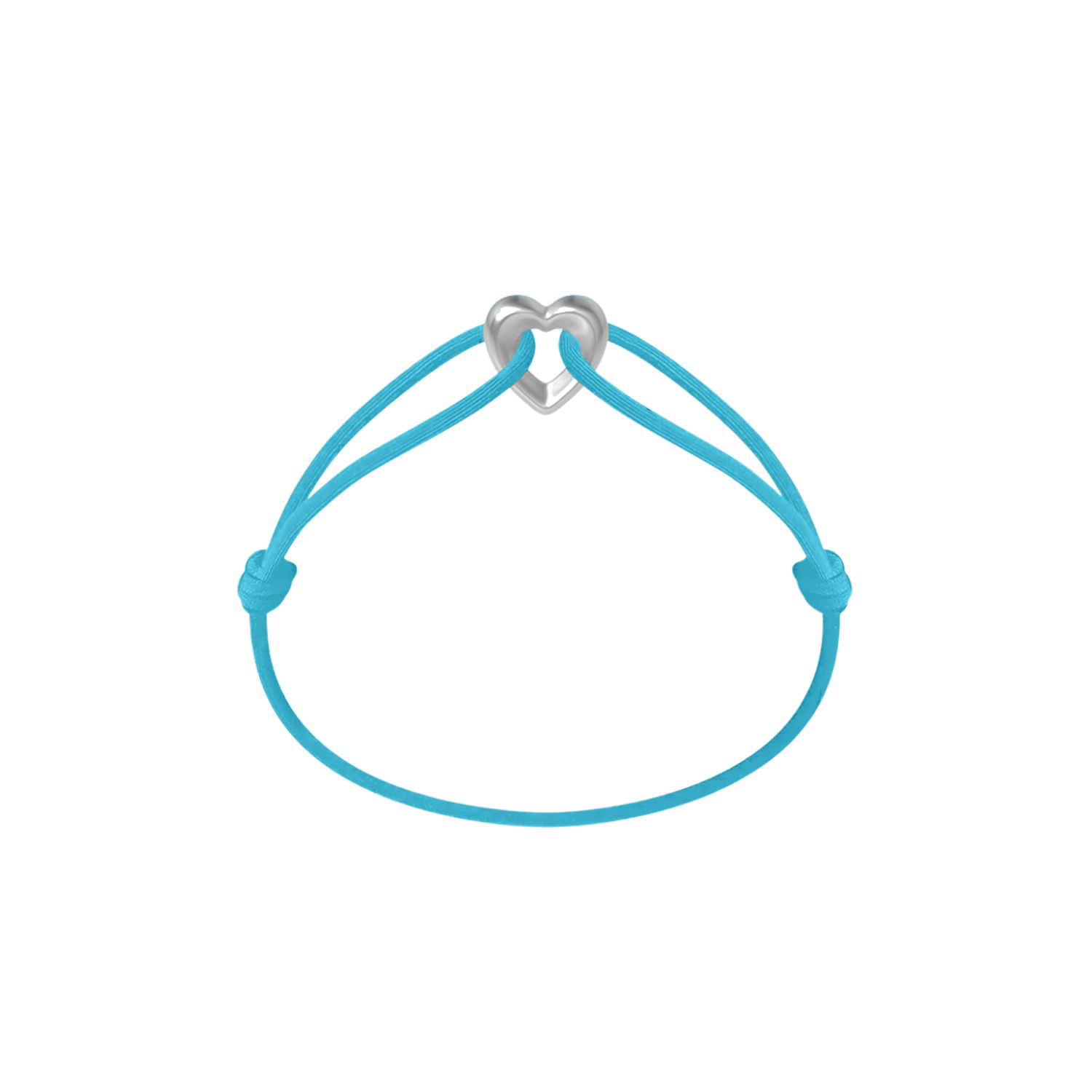 Silver Heart Cord Bracelet