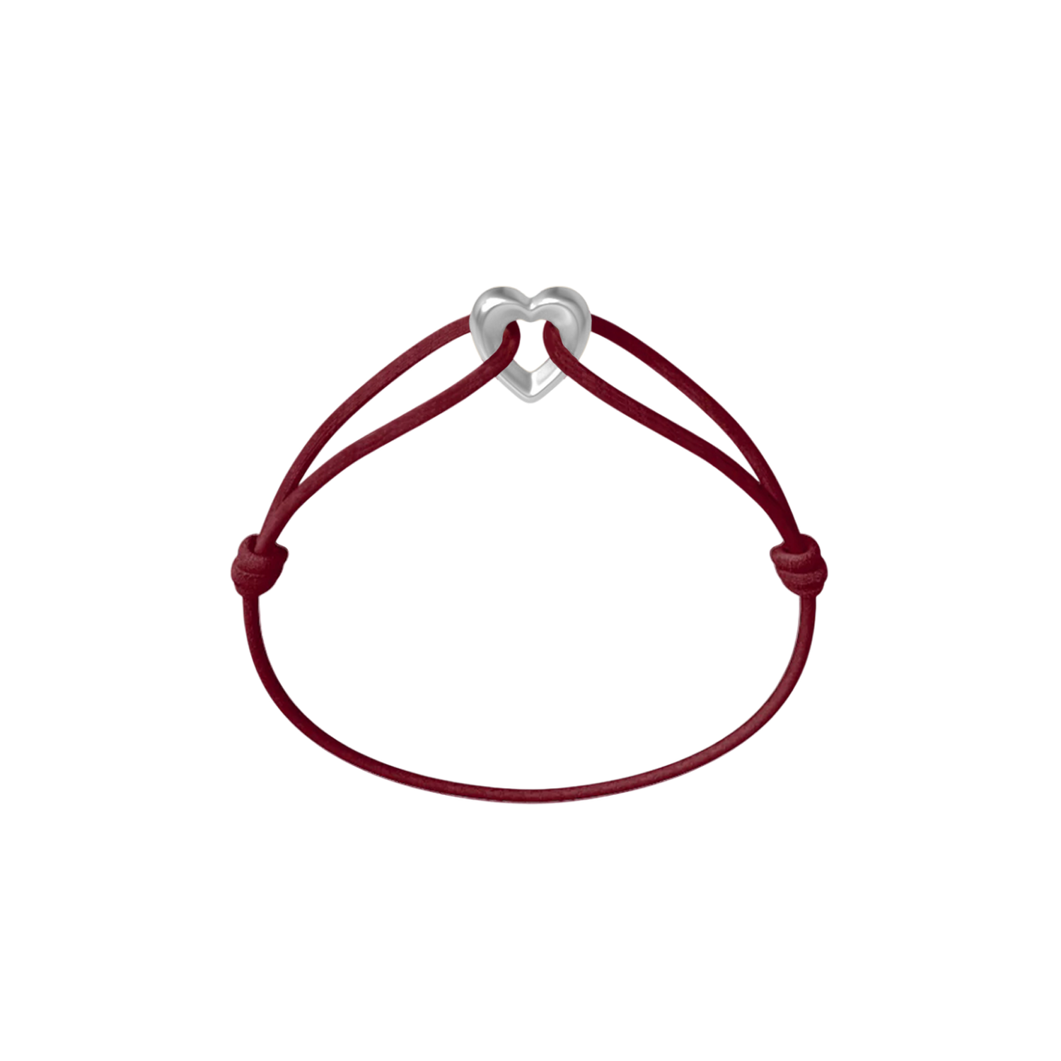 Silver Heart Cord Bracelet