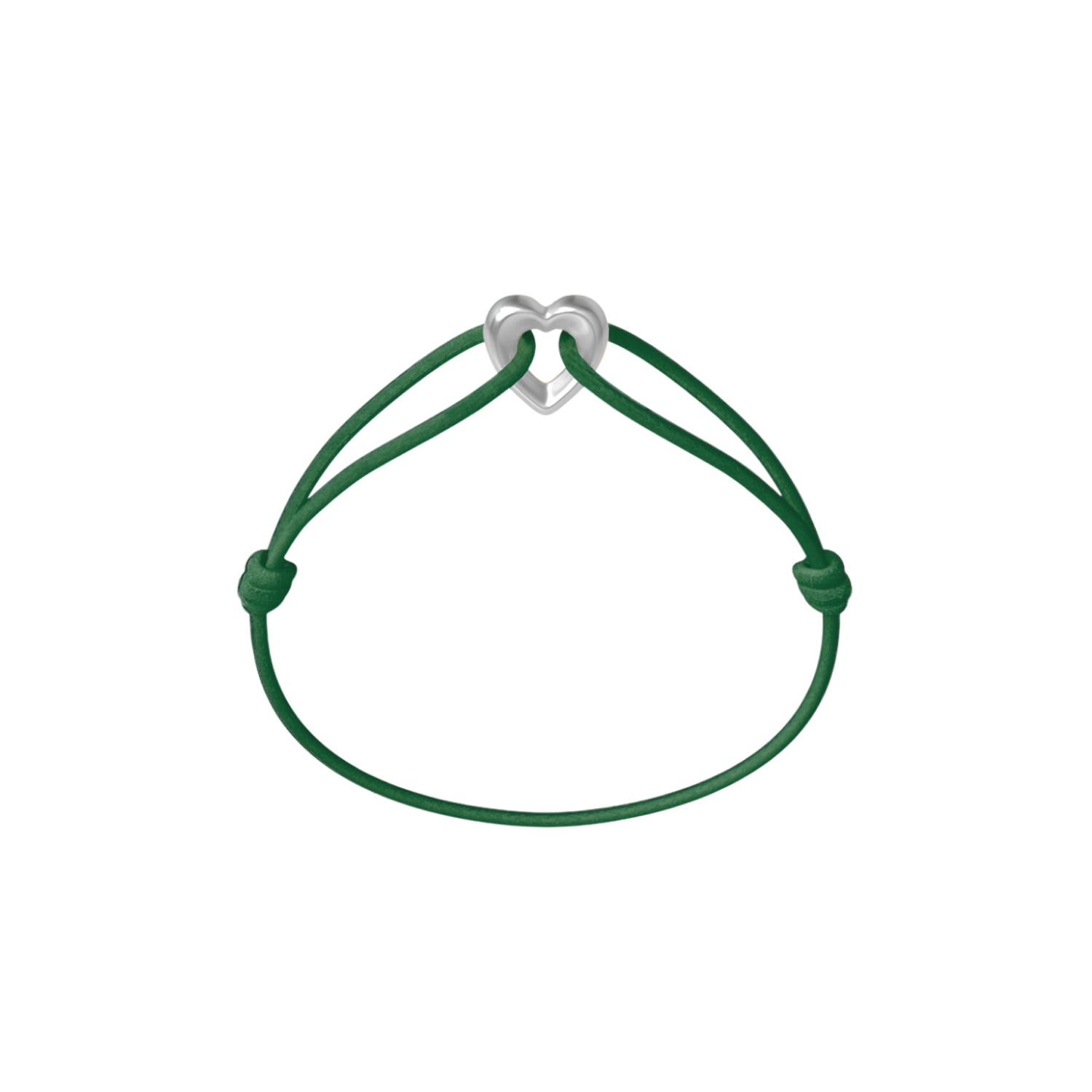 Silver Heart Cord Bracelet