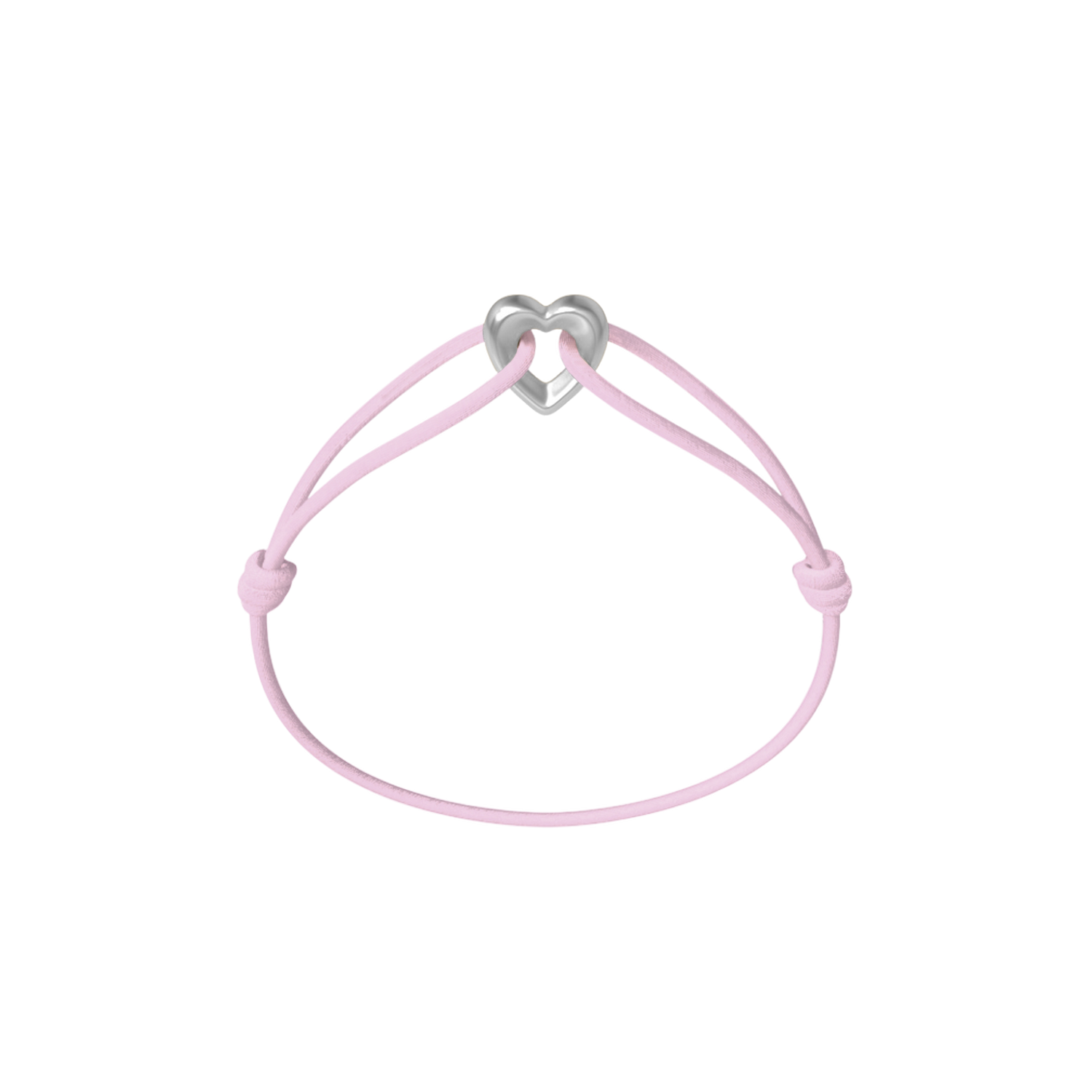 Silver Heart Cord Bracelet