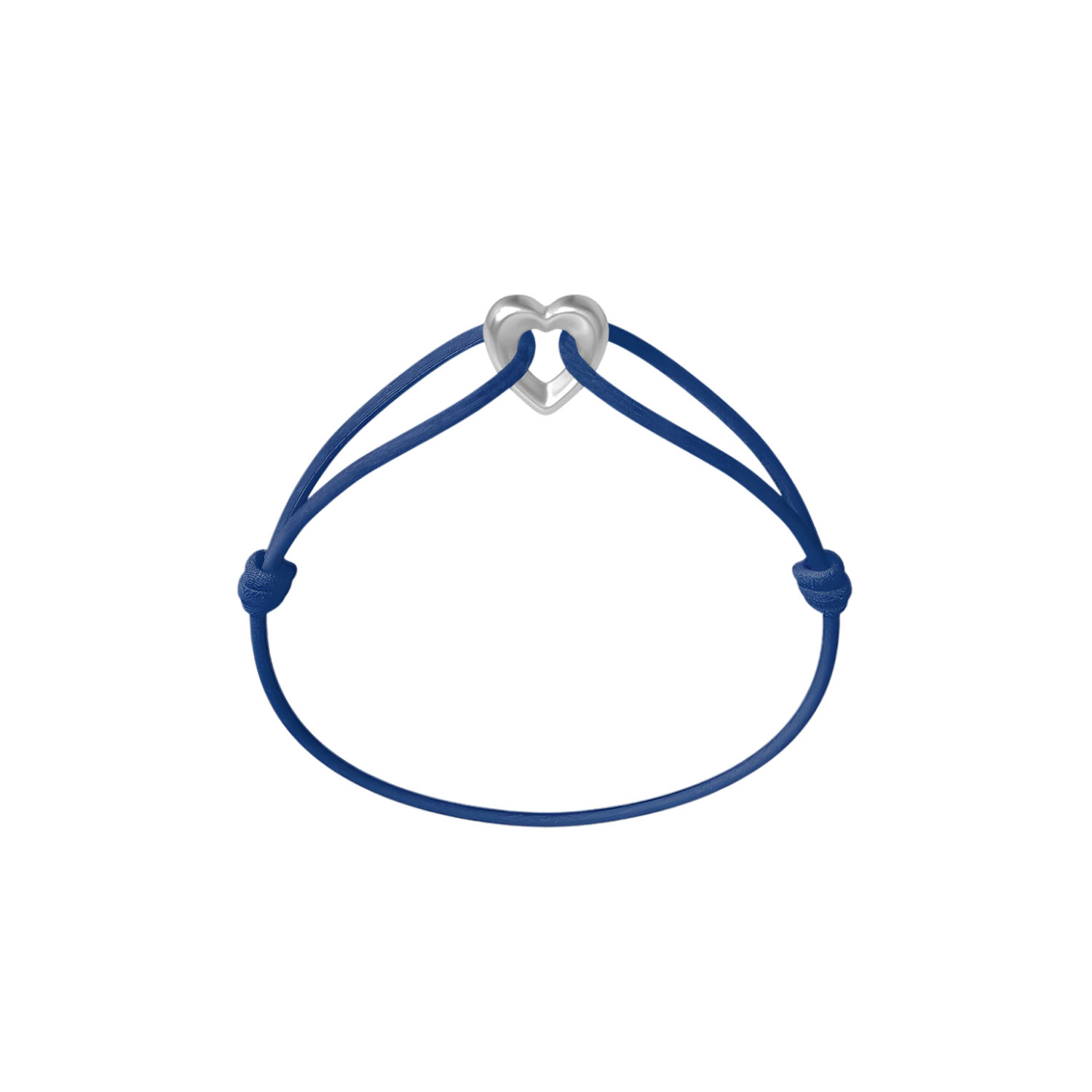 Silver Heart Cord Bracelet