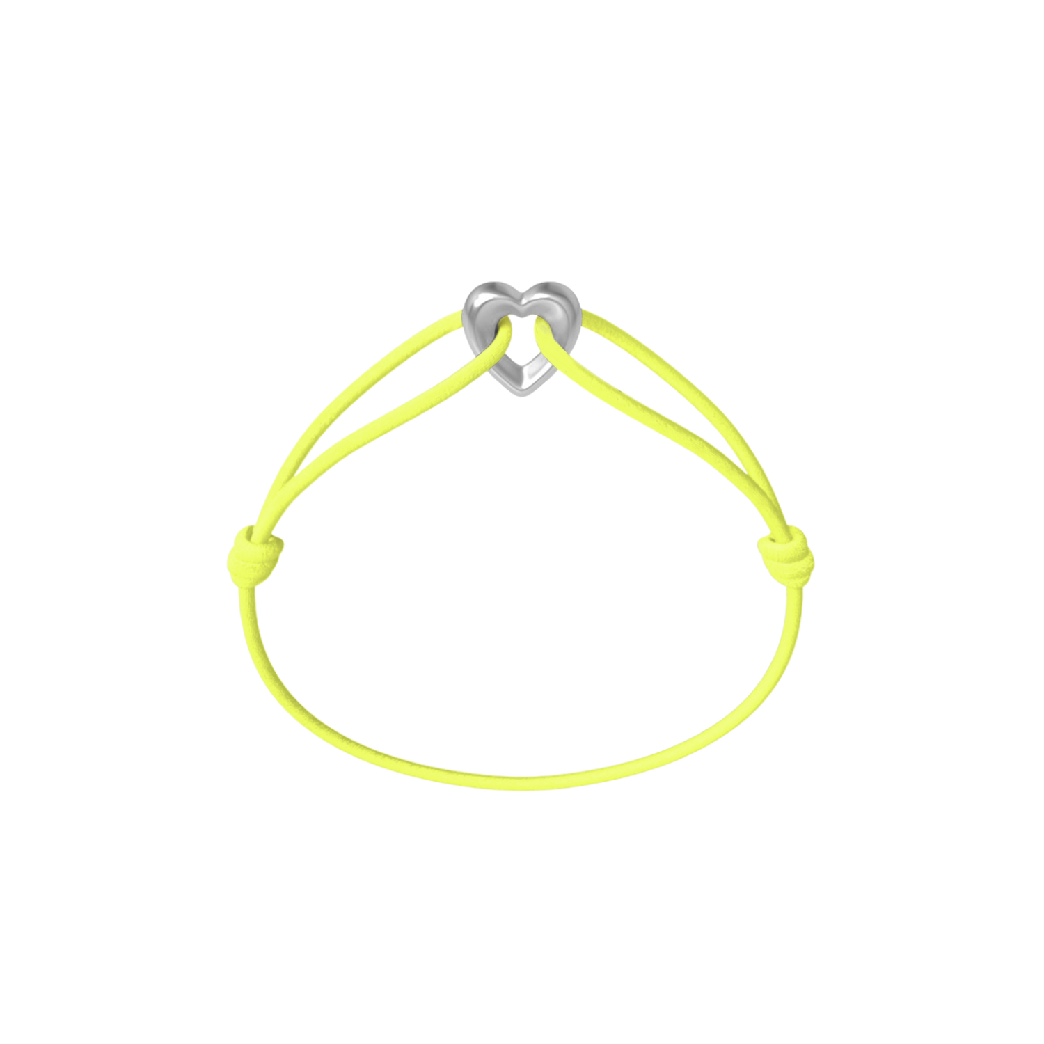 Silver Heart Cord Bracelet