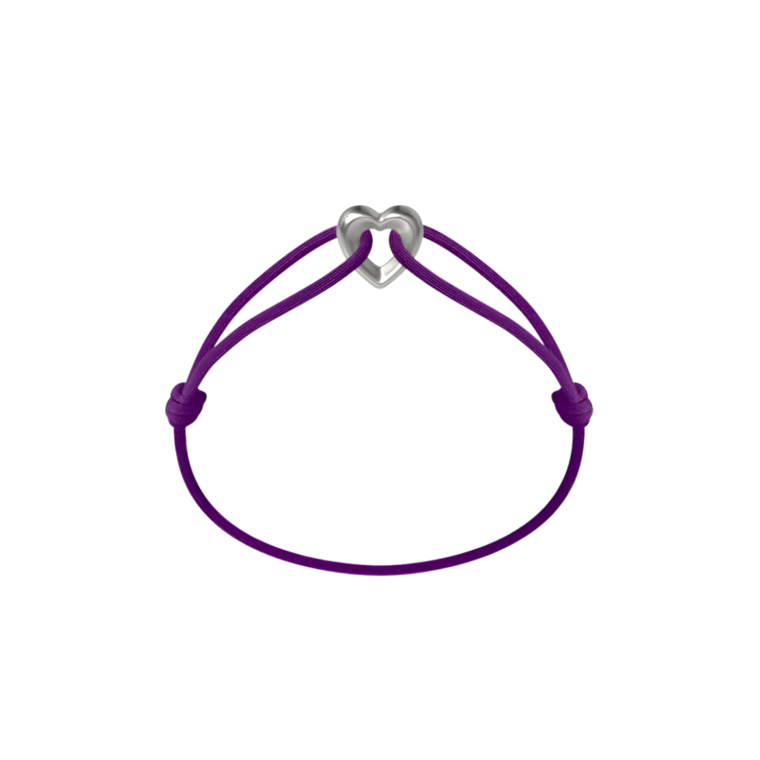 Silver Heart Cord Bracelet