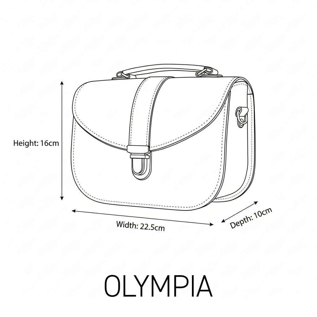 Olympia Handmade Leather Bag - Black