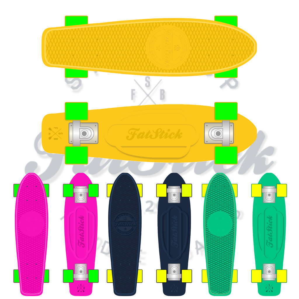 FatStick 22" Mini-Cruiser Skateboard – Recycled Plastic Deck