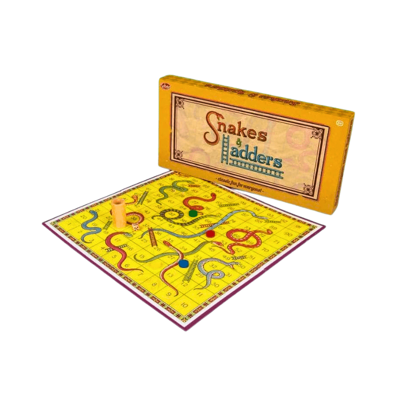 PoundFun Snakes & Ladders Classic Board Game - Family Tabletop Fun