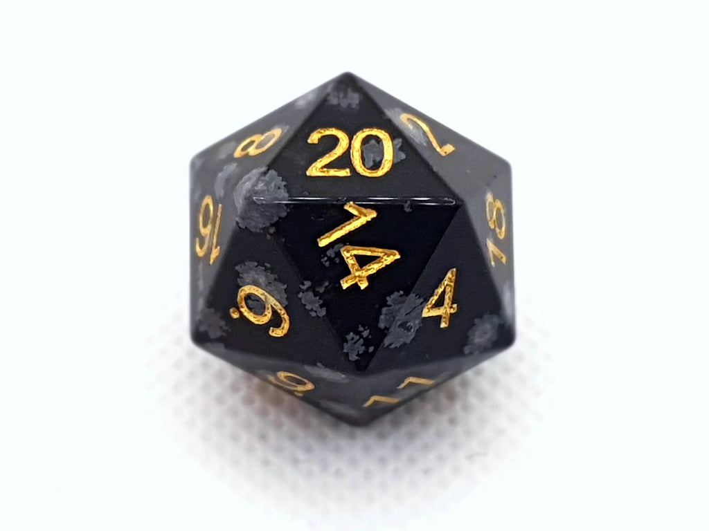Snowflake Obsidian | Gemstone Dice | 7 Piece Set