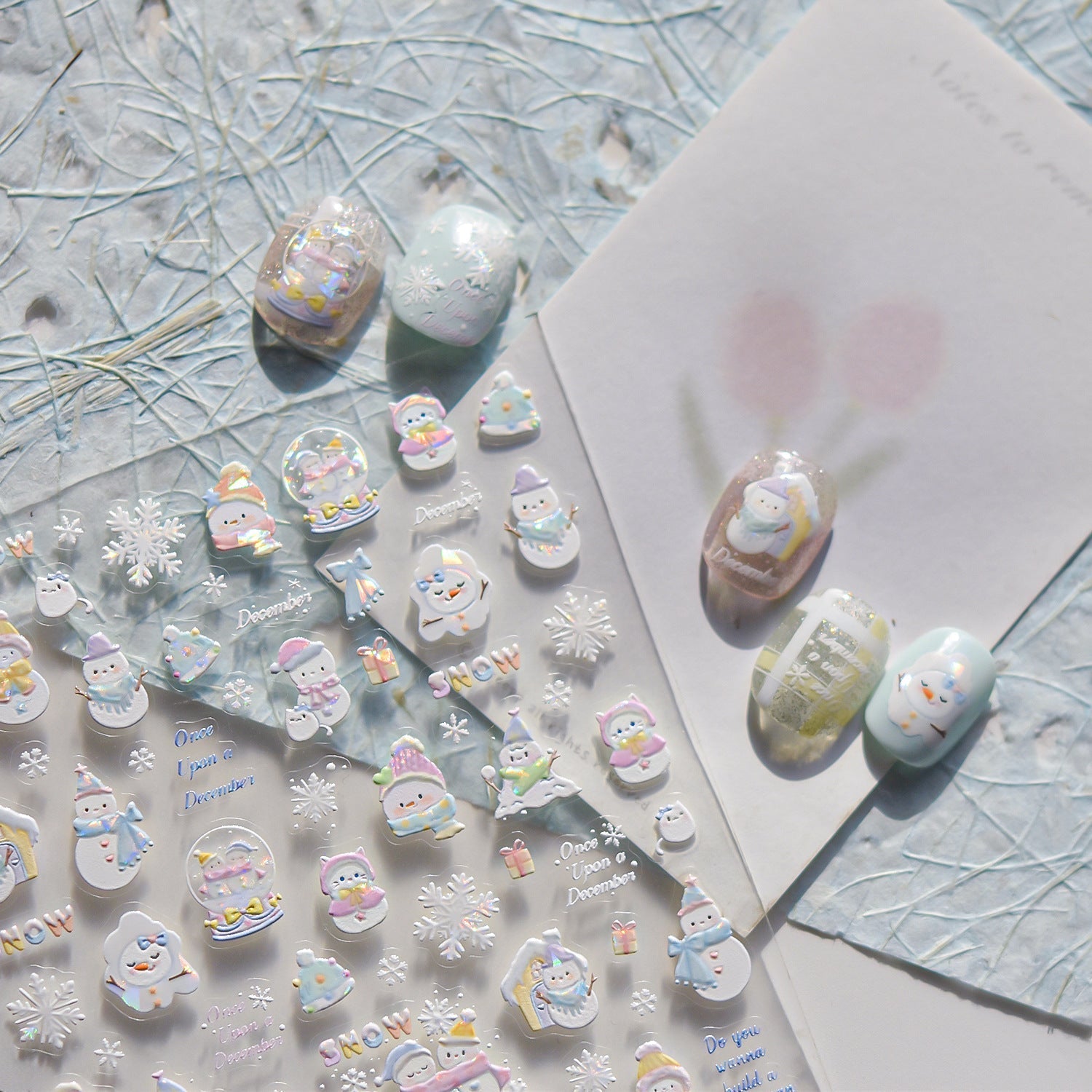LuLuFun Studio Snowman & Candy House Nail Art Stickers - Holiday Decals