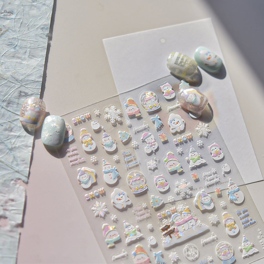 LuLuFun Studio Snowman & Candy House Nail Art Stickers - Holiday Decals