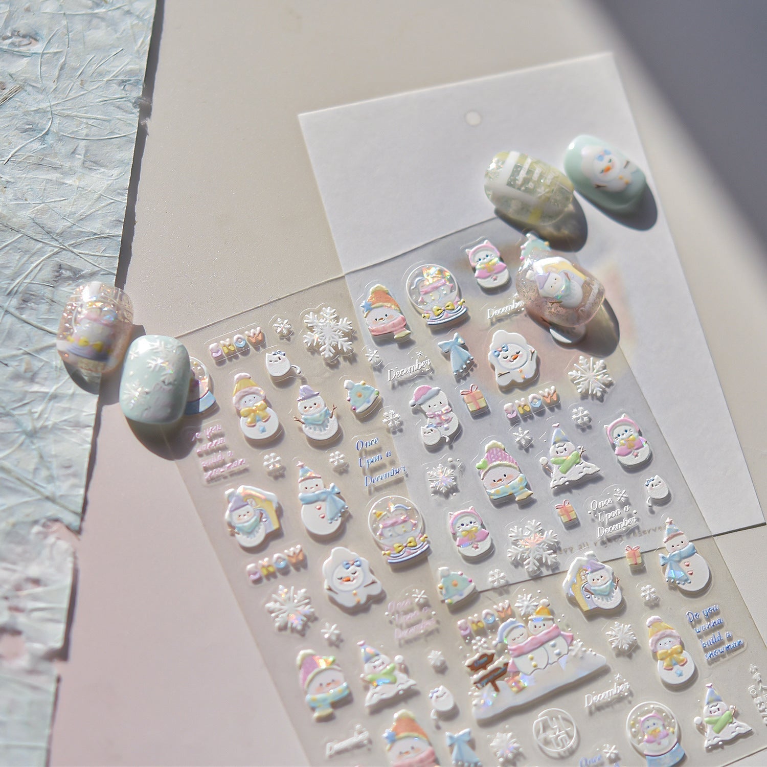 LuLuFun Studio Snowman & Candy House Nail Art Stickers - Holiday Decals