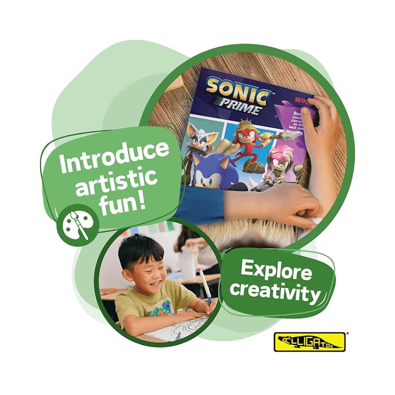 Sonic Prime Colouring Book by PoundFun – Kids Creative Art Activity