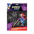 Sonic Prime Scratch Art Set by PoundFun – Creative Kids DIY Craft Kit