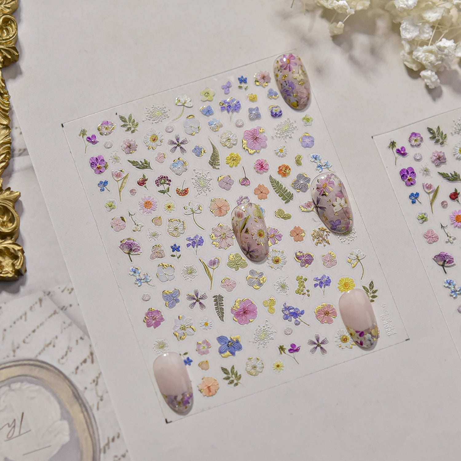 LuLuFun Studio Spring Flower Nail Deco Stickers - Ultra-Thin Floral Decals