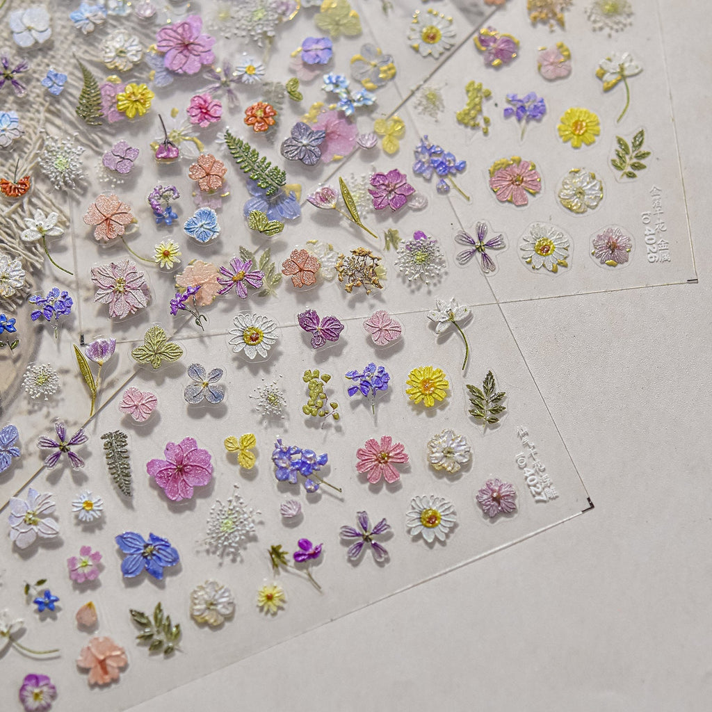 LuLuFun Studio Spring Flower Nail Deco Stickers - Ultra-Thin Floral Decals
