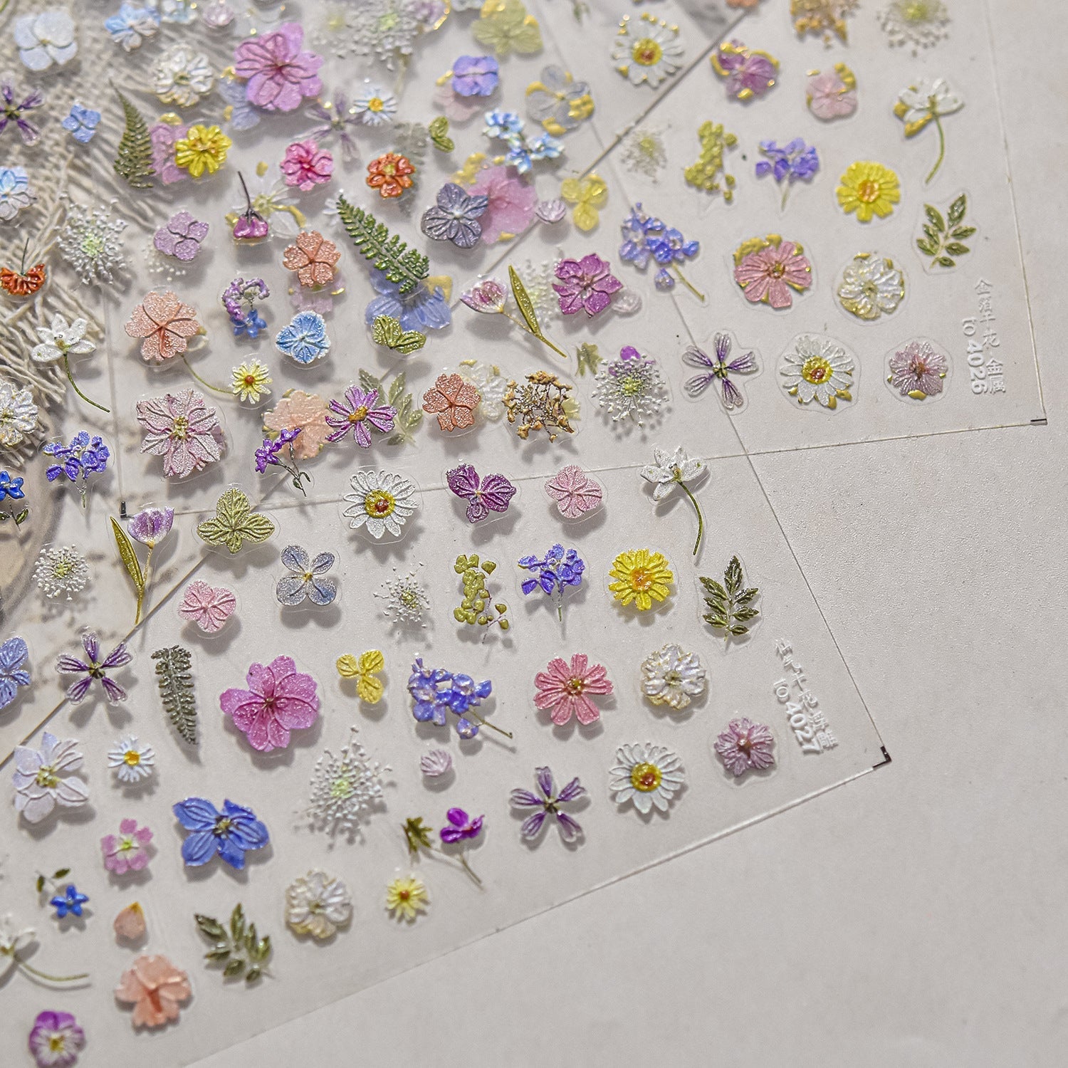 LuLuFun Studio Spring Flower Nail Deco Stickers - Ultra-Thin Floral Decals