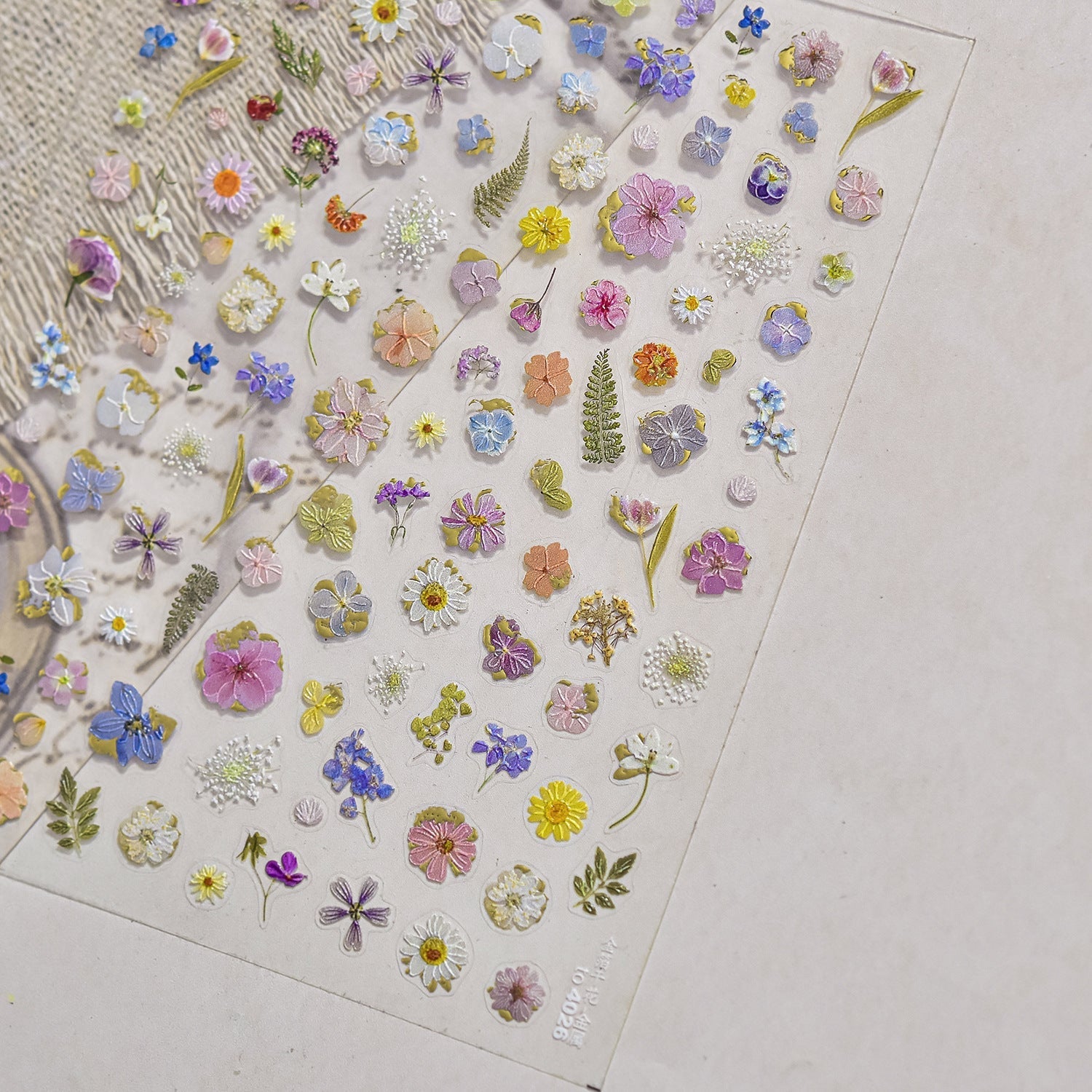 LuLuFun Studio Spring Flower Nail Deco Stickers - Ultra-Thin Floral Decals