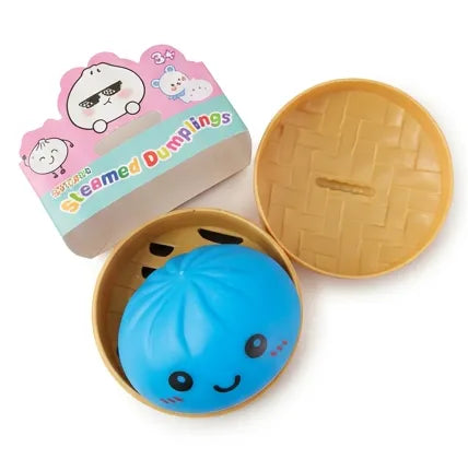 Snaps Squeezy Dumplings Bao Bun Squishy Fidget Toy in Steamer Pot