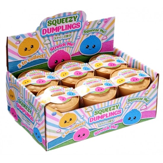 Snaps Squeezy Dumplings Bao Bun Squishy Fidget Toy in Steamer Pot