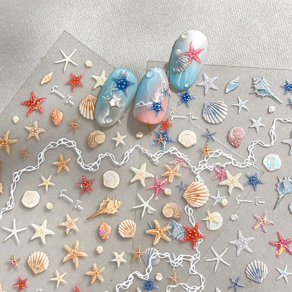 LuLuFun Studio Star Fish Nail Deco Stickers – DIY Manicure Art Decals