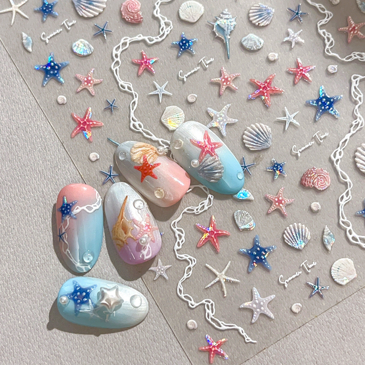 LuLuFun Studio Star Fish Nail Deco Stickers – DIY Manicure Art Decals