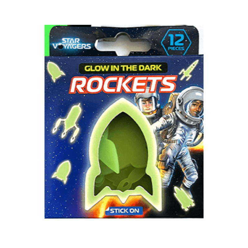 PoundFun Glow In The Dark Rockets – Space Bedroom Wall Decal Stickers