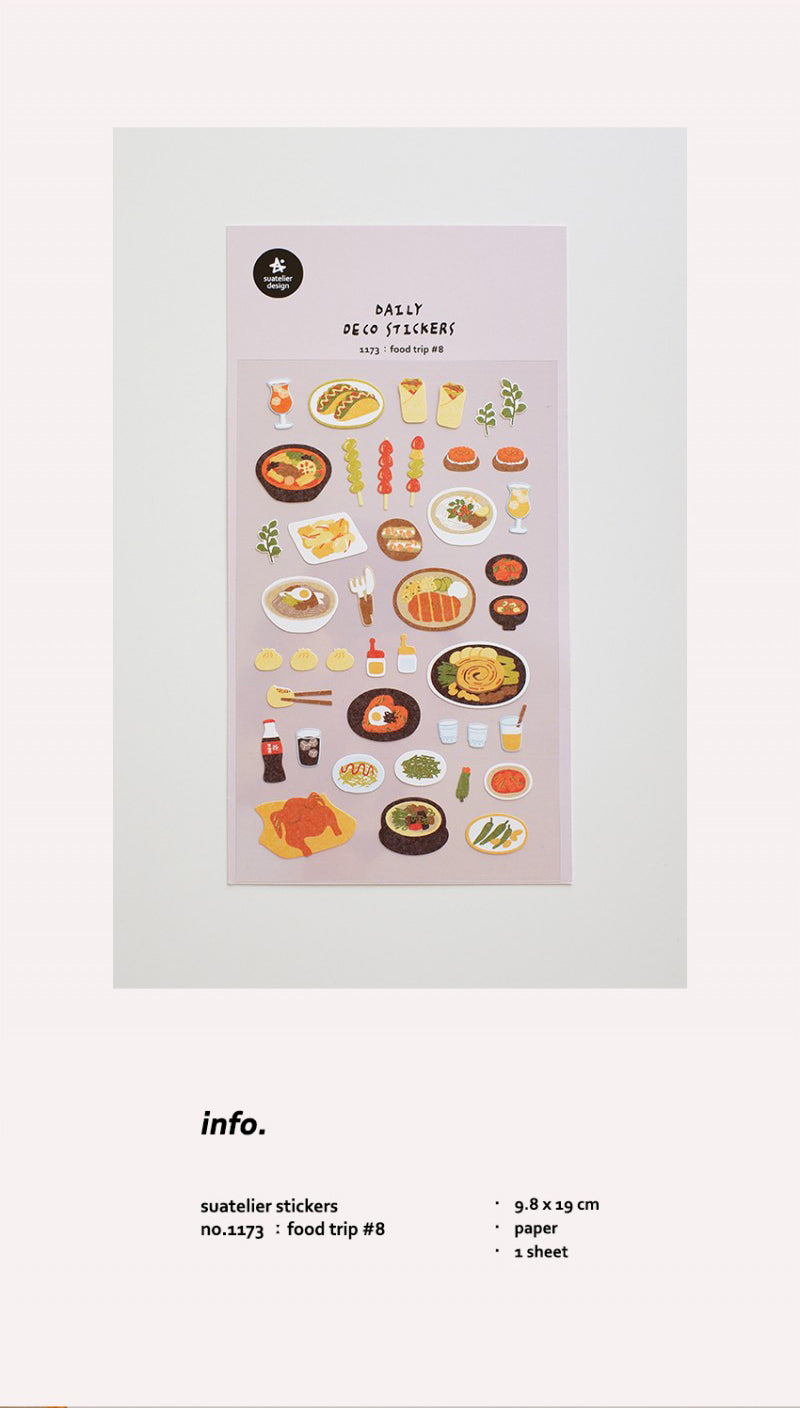 Suatelier Food Trip #8 Decorative Stickers for Journaling by LuLuFun