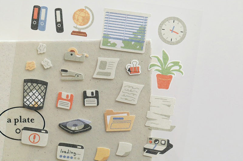 Suatelier Retro Office Decorative Stickers – 1 Sheet (10x19cm) by LuLuFun