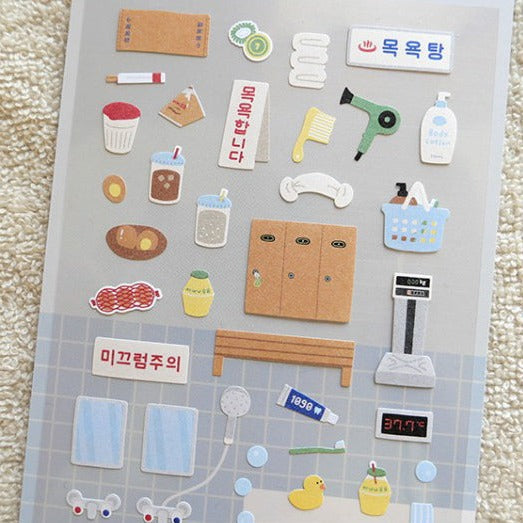 Suatelier Bath House Decorative Stickers for Journaling and Scrapbooking