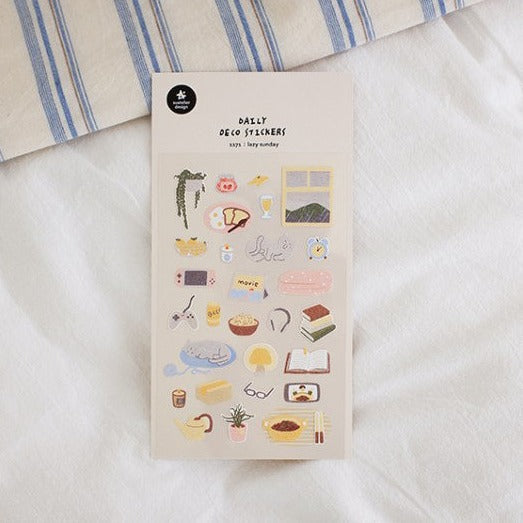 Suatelier Lazy Sunday Decorative Sticker Sheet for Journaling - 1pc