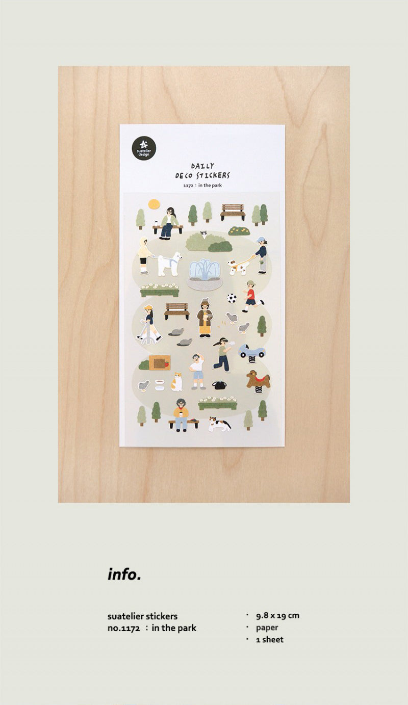 Suatelier In the Park Decorative Floral Stickers for Journaling