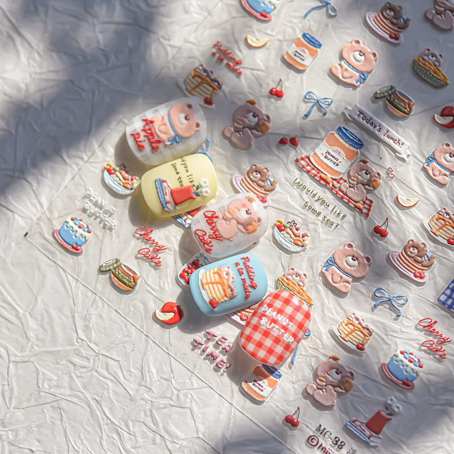 LuLuFun Studio Puppy Summer Holiday 5D Nail Deco Stickers | 1 Sheet