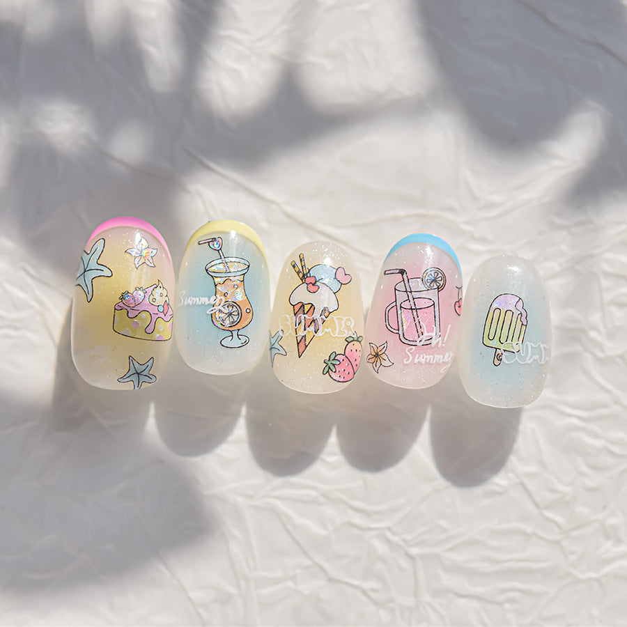Summer Beach Nail Deco Stickers by LuLuFun Studio | Ultra-Thin Nail Art